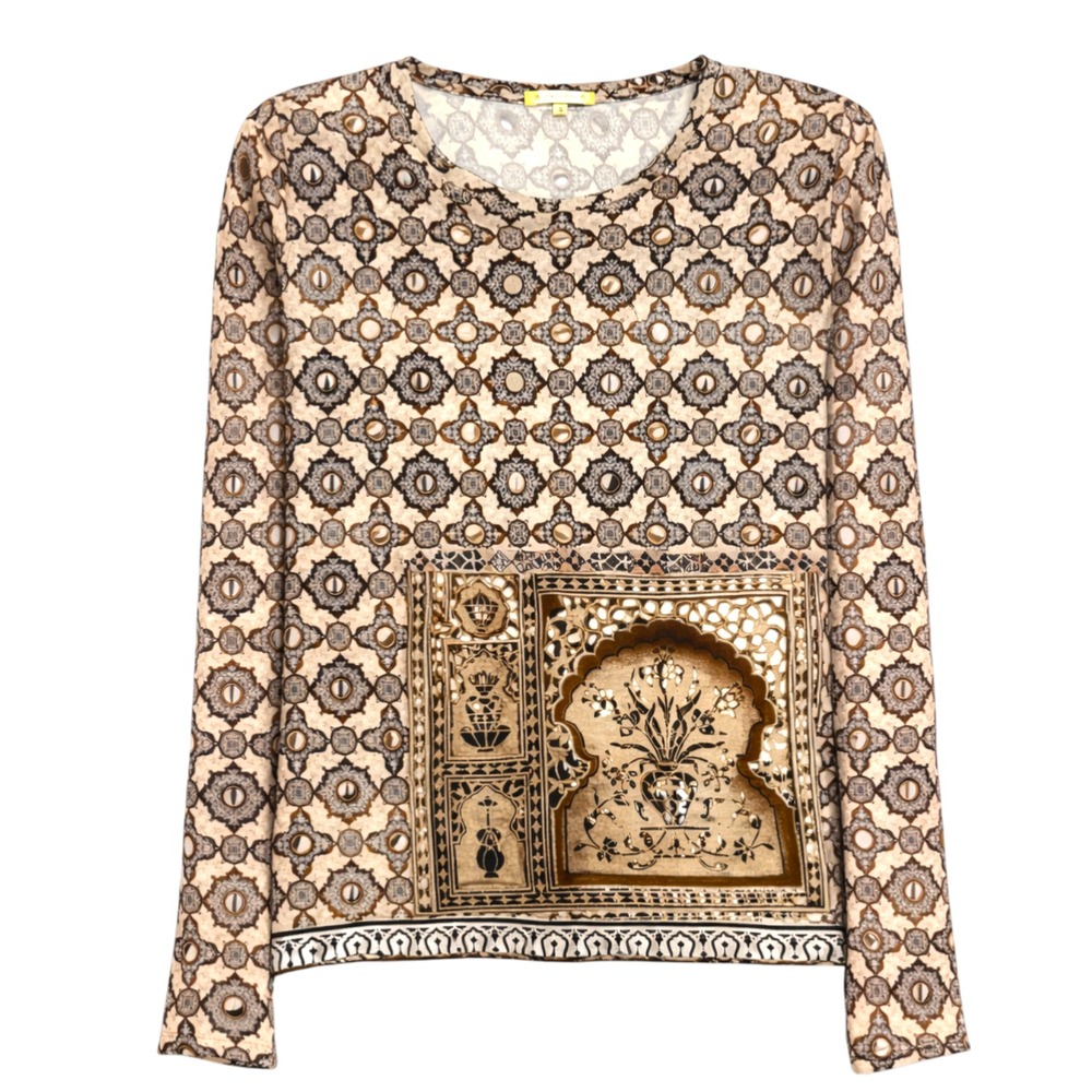 Pashma Boho Artsy Top Womens Small Dark Academia Vintage Mod Whimsical Retro